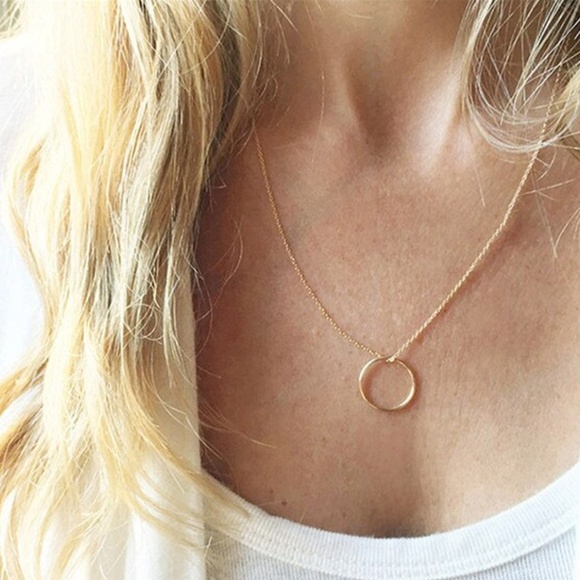 Minimalist "Good Karma" Circle Boho Charm Necklace - Picture 9 of 10